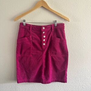 Anthropologie Pilcro Talia Corduroy Mini Skirt in Pink Size 4